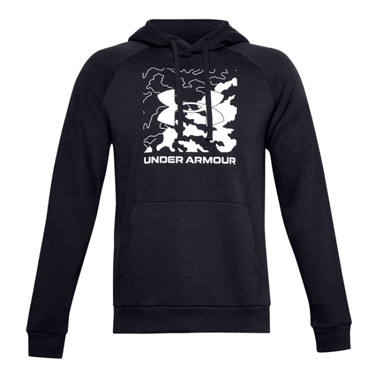 Толстовка мужская Under Armour Rival Fleece Box Logo HD черная 1357095-001 изображение 1