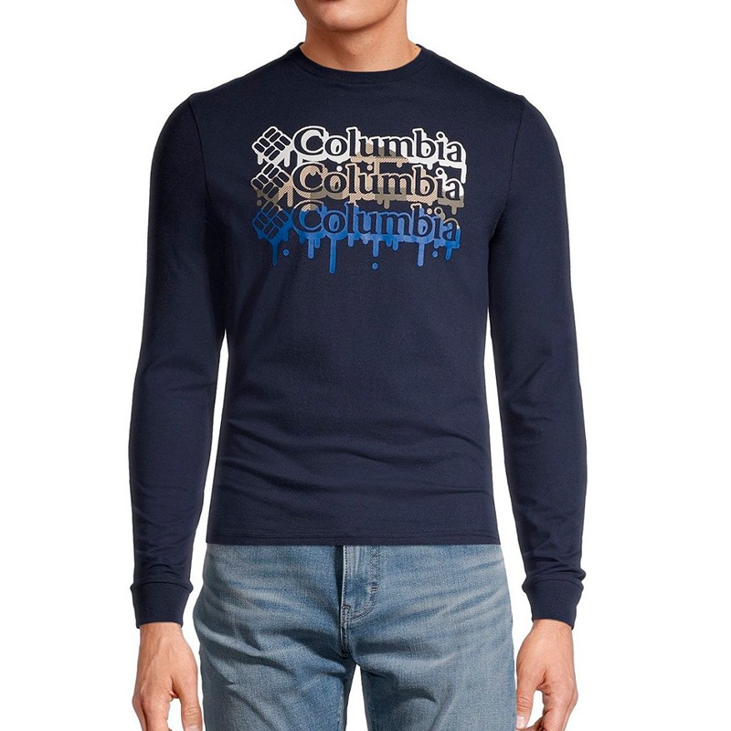 Футболка чоловіча Columbia Outer Bounds™ LS Graphic Tee темно-синя 1860801-465