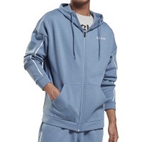 Толстовка чоловіча Reebok Te Piping Fz Hoodie синя GS9303 изображение 1