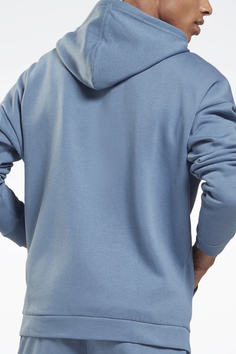 Толстовка чоловіча Reebok Te Piping Fz Hoodie синя GS9303 изображение 3