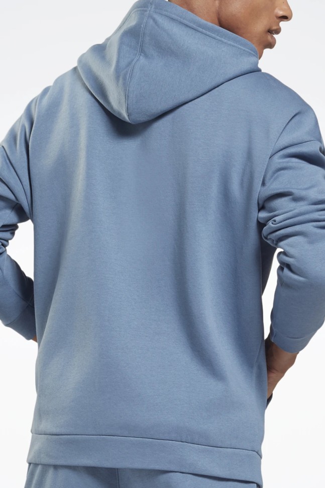 Толстовка чоловіча Reebok Te Piping Fz Hoodie синя GS9303 изображение 3