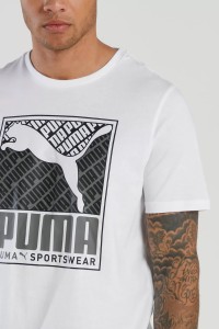 Футболка мужская Puma Cat Box Tee белая 58776602 изображение 3