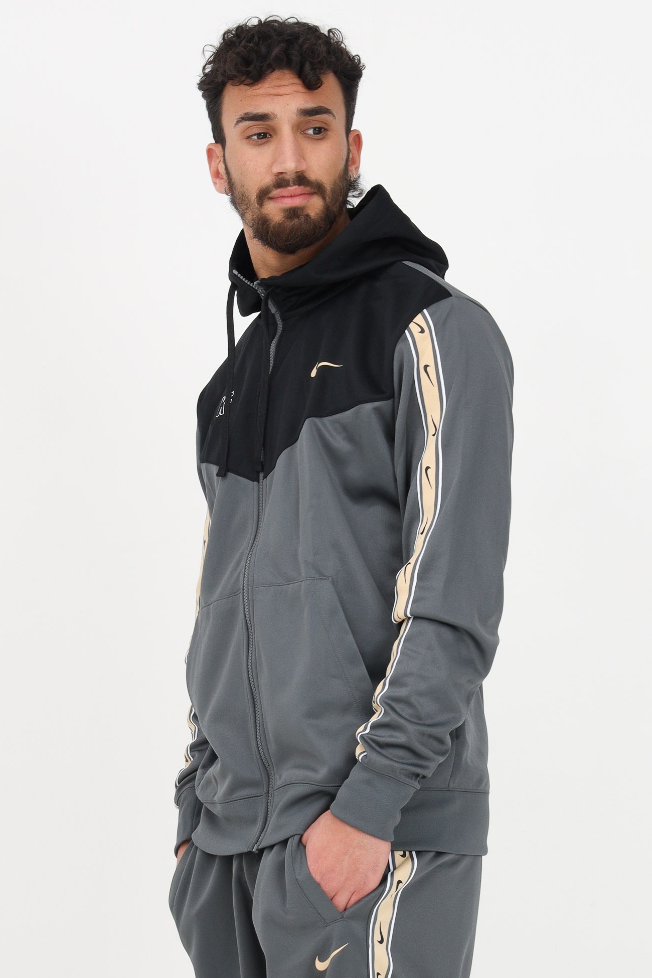 Толстовка мужская Nike M NSW REPEAT SW PK FZ HOODY серая DX2025-068 изображение 2