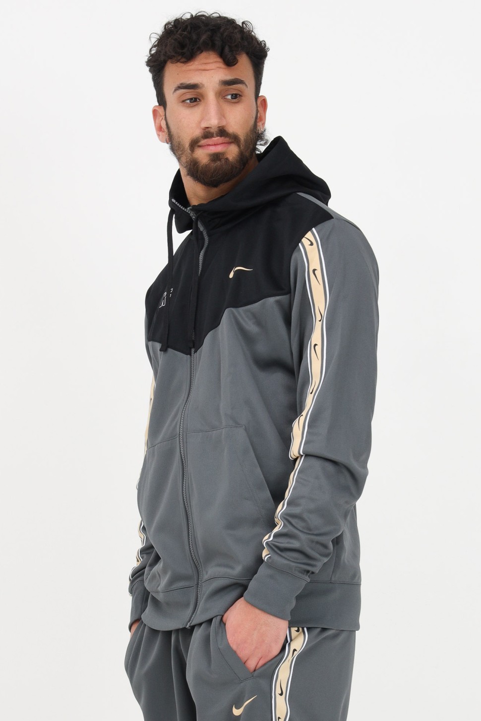Толстовка чоловіча Nike M NSW REPEAT SW PK FZ HOODY сіра DX2025-068 — фото 2