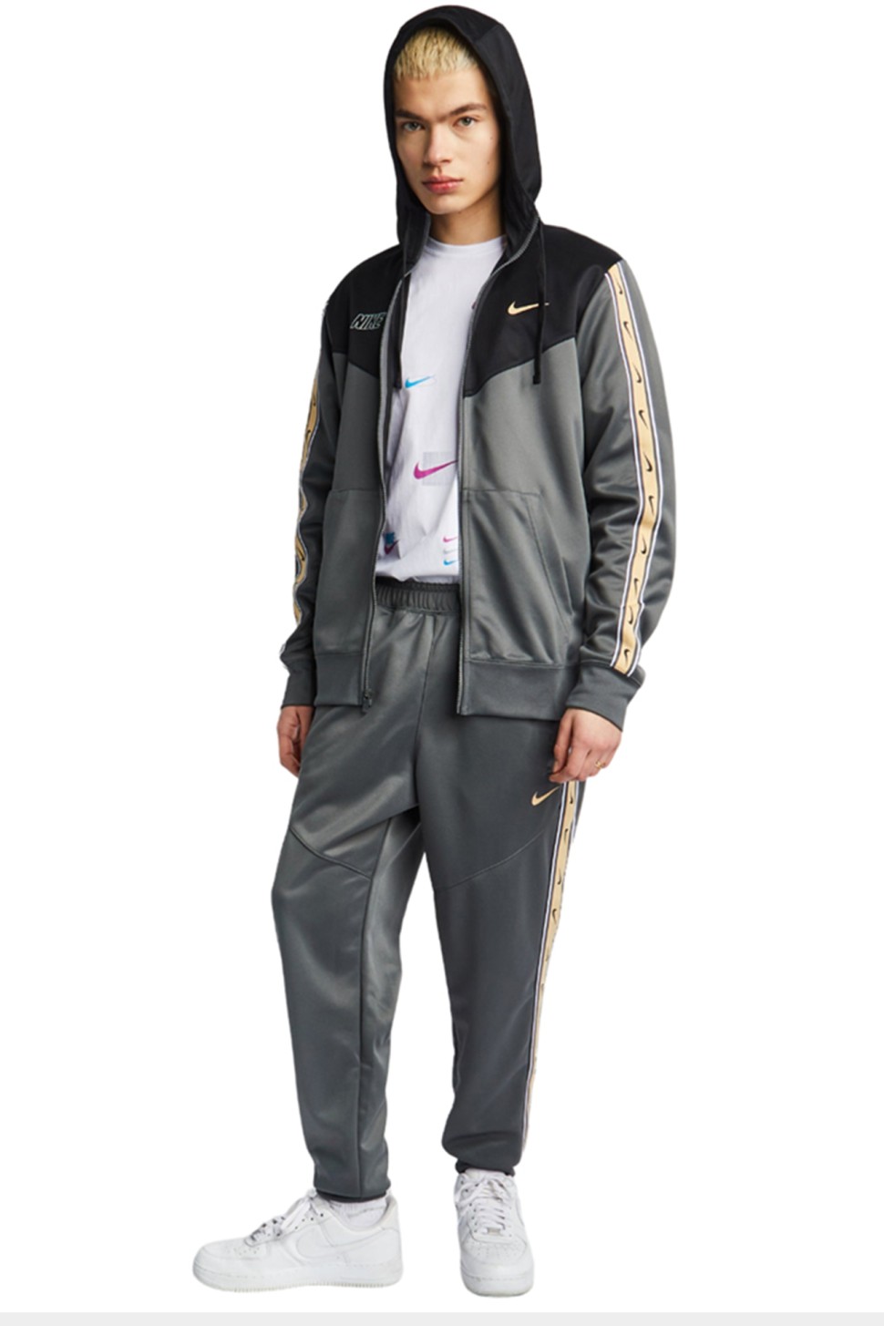 Толстовка чоловіча Nike M NSW REPEAT SW PK FZ HOODY сіра DX2025-068 — фото 4