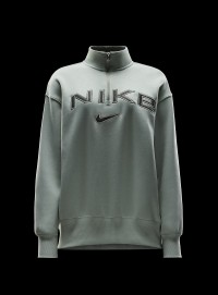 Толстовка женская Nike W NSW PHNX FLC OS LOGO QZ зеленая FV7679-370 изображение 6