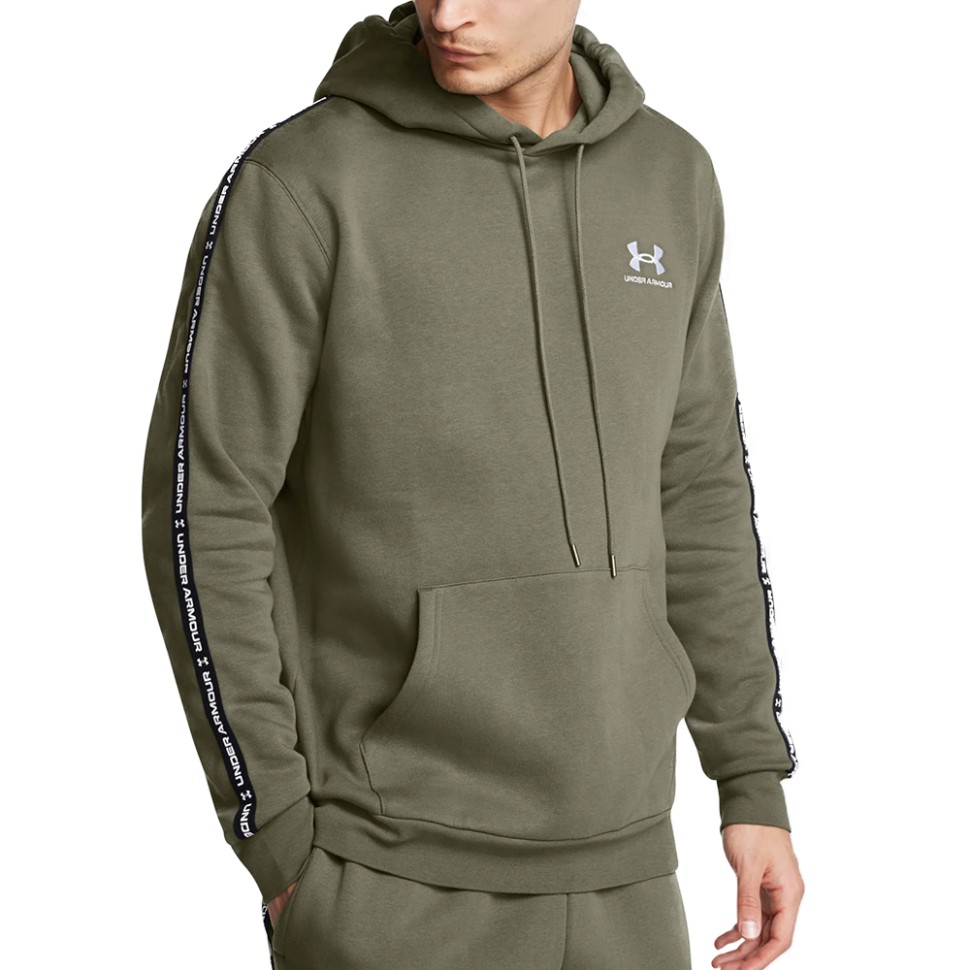 Толстовка чоловіча Under Armour UA Icon Fleece HD Taping оливкова 1389356-390 изображение 1