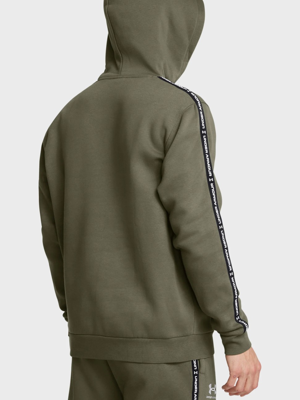 Толстовка чоловіча Under Armour UA Icon Fleece HD Taping оливкова 1389356-390 — фото 3