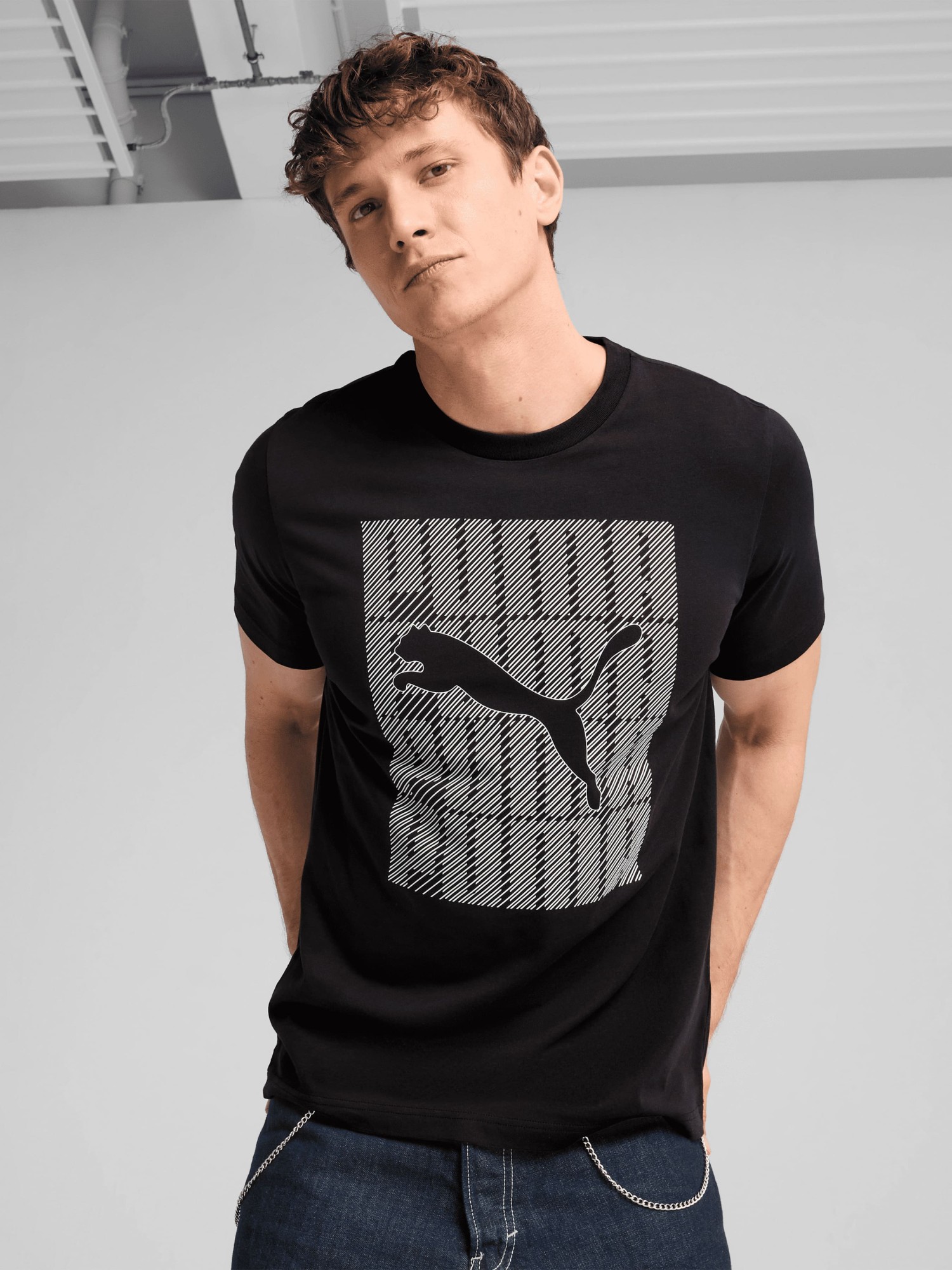 Футболка мужская Puma GRAPHICS Puma Wording Tee черная 68482501 изображение 2