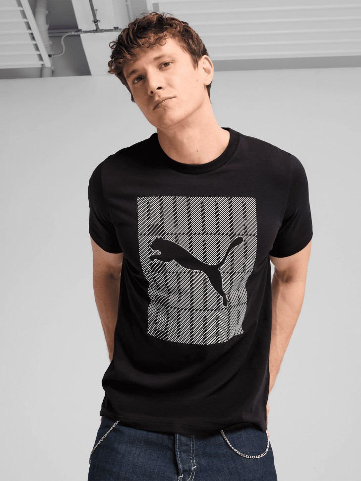Футболка мужская Puma GRAPHICS Puma Wording Tee черная 68482501 изображение 2