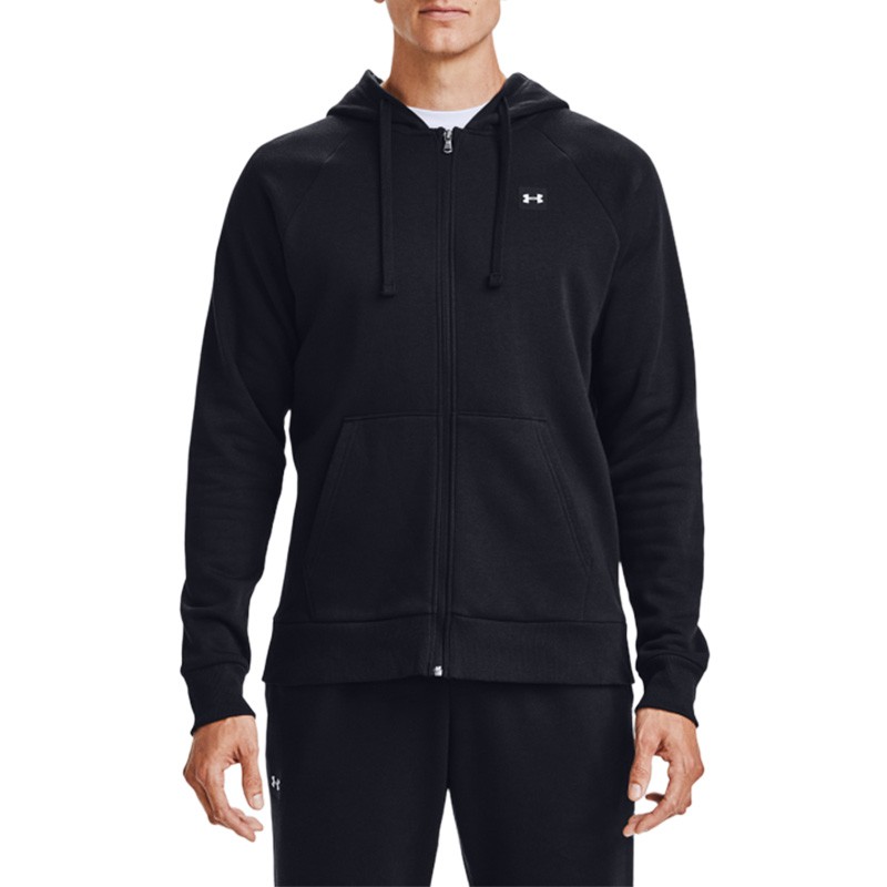 Толстовка чоловіча Under Armour Rival Fleece Full Zip Hoodie чорна 1357111-001 изображение 3
