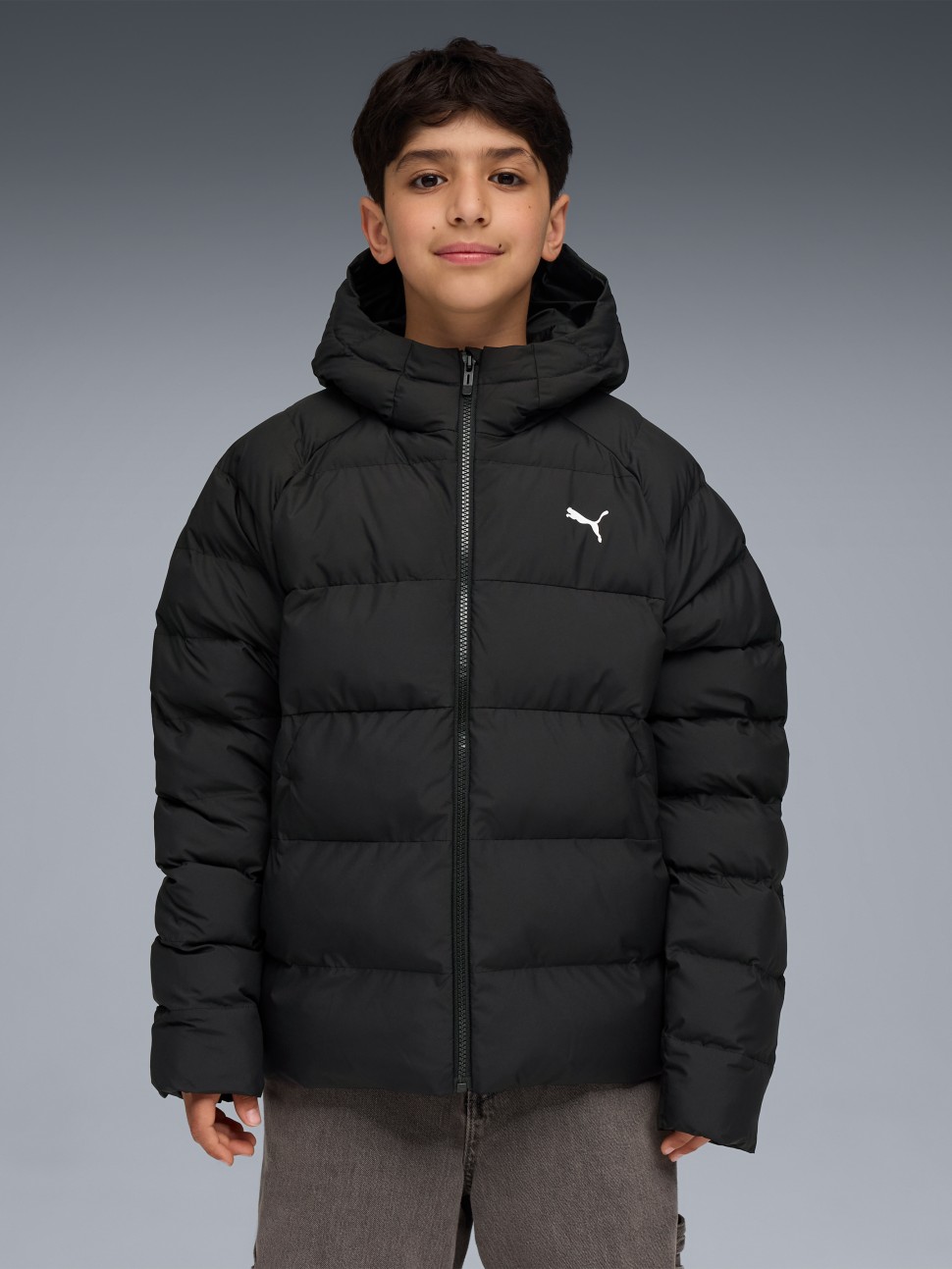 Куртка дитяча Puma Synthetic Hooded Puffer Jckt чорна 68840401 — фото 2