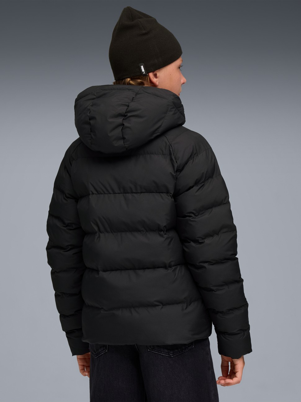 Куртка дитяча Puma Synthetic Hooded Puffer Jckt чорна 68840401 — фото 3