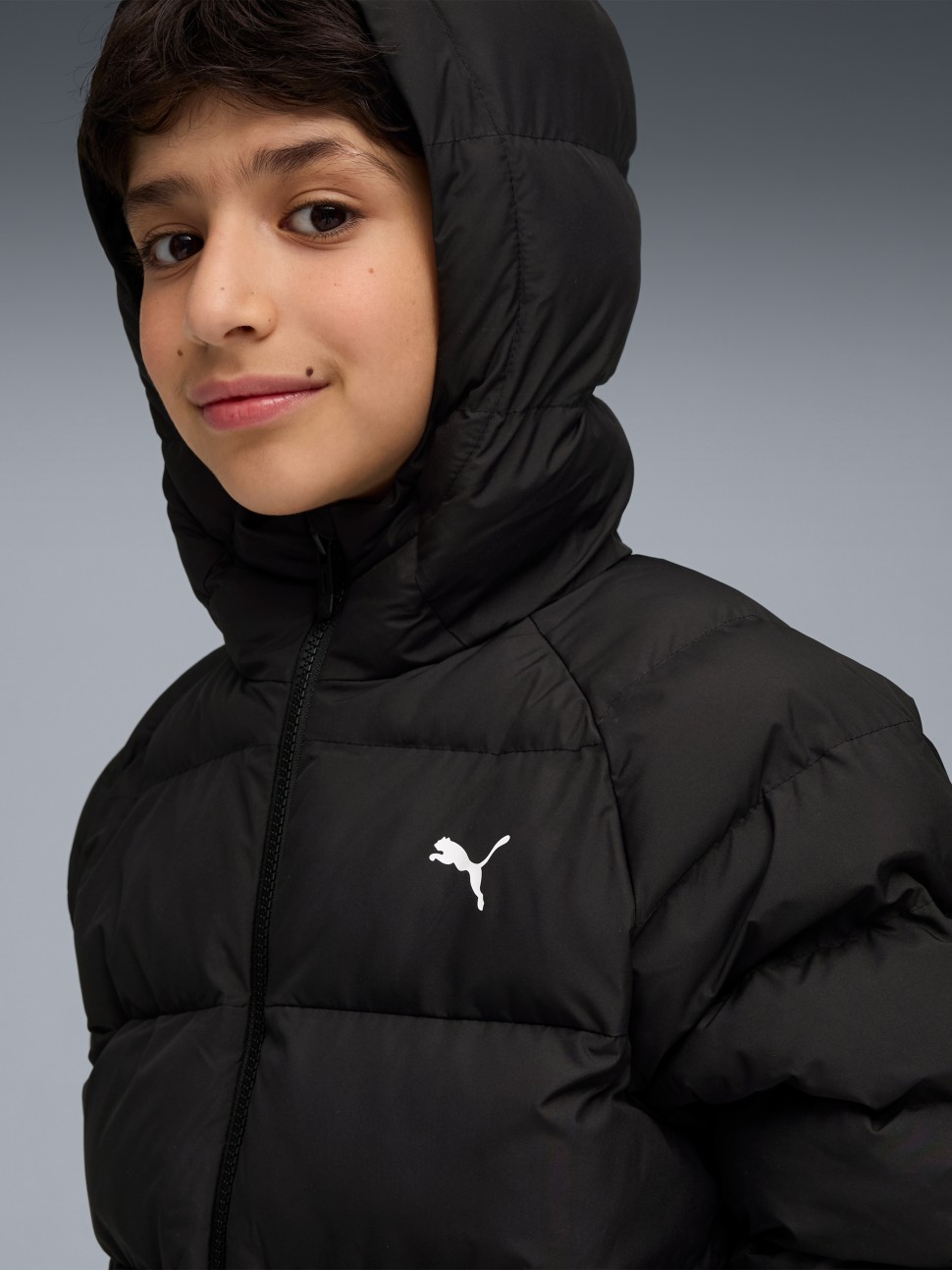 Куртка дитяча Puma Synthetic Hooded Puffer Jckt чорна 68840401 — фото 4