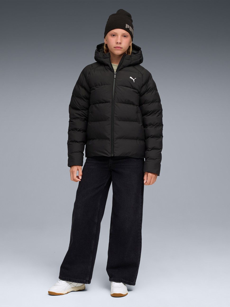 Куртка дитяча Puma Synthetic Hooded Puffer Jckt чорна 68840401 — фото 5