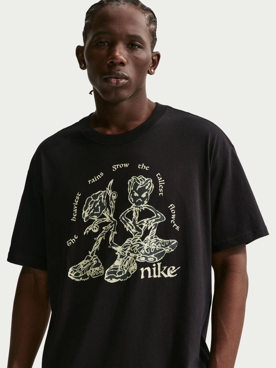 Футболка чоловіча Nike U NSW TEE LSE TALL FLOWERS чорна II3688-010 — фото 3