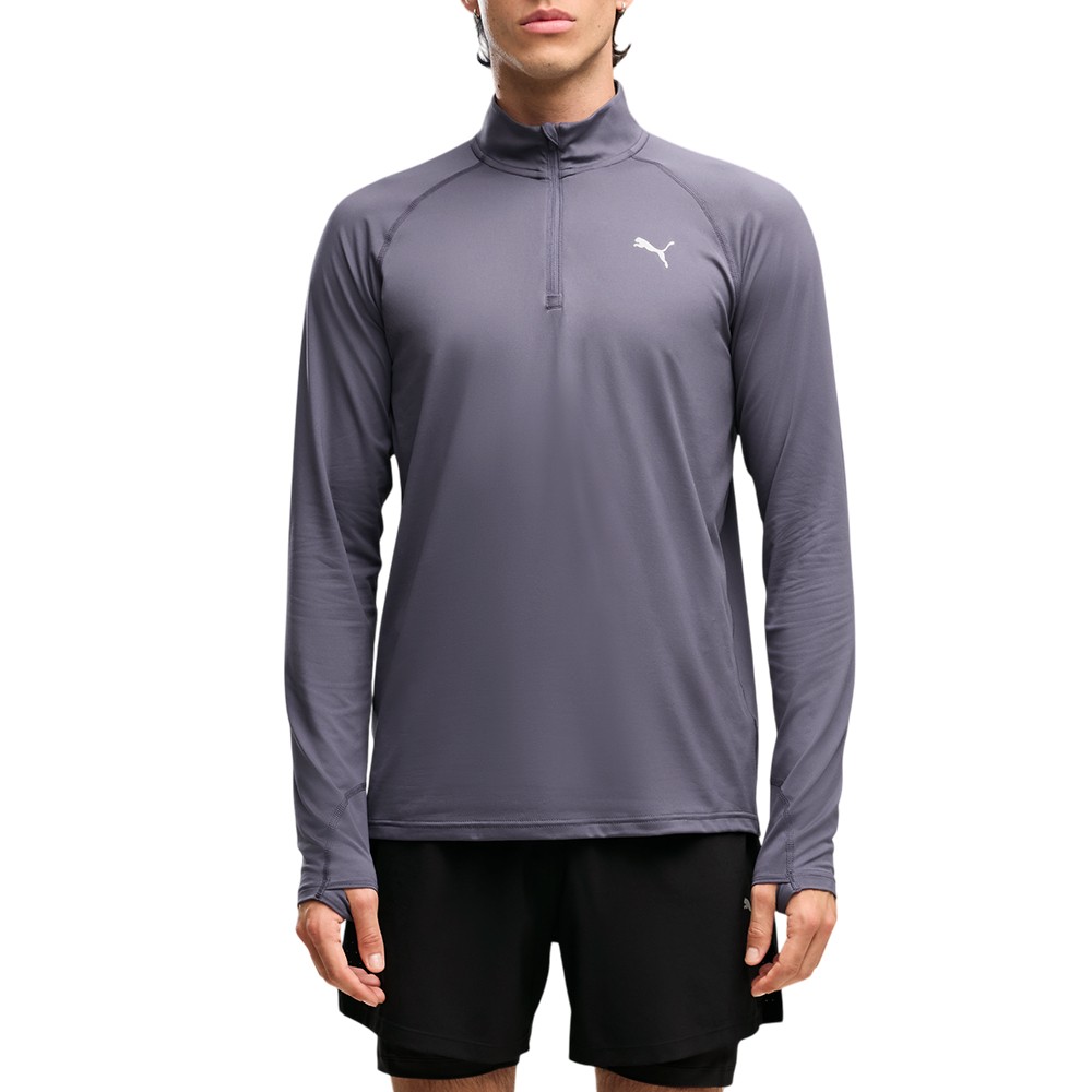 Футболка мужская Puma M RUN VELOCITY CLOUDSPUN 1/4 ZIP фиолетовая 52662735