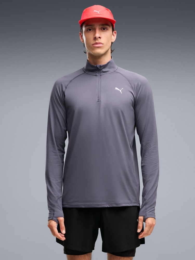 Футболка мужская Puma M RUN VELOCITY CLOUDSPUN 1/4 ZIP фиолетовая 52662735 изображение 2