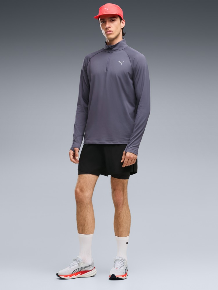 Футболка мужская Puma M RUN VELOCITY CLOUDSPUN 1/4 ZIP фиолетовая 52662735 изображение 4
