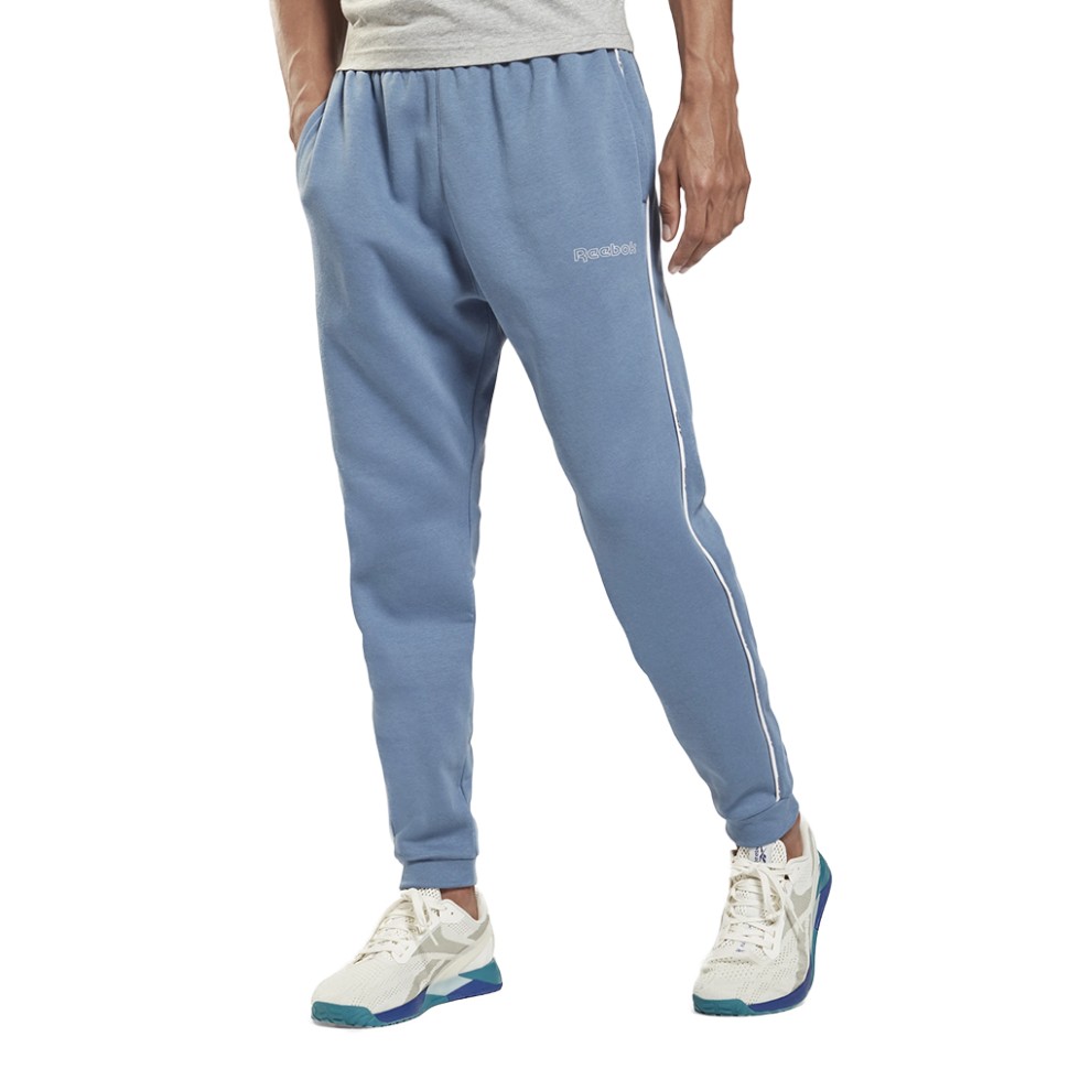 Брюки мужские Reebok Te Piping Jogger синие GS9311 — Sport City Брюки мужские Reebok Te Piping Jogger синие GS9311