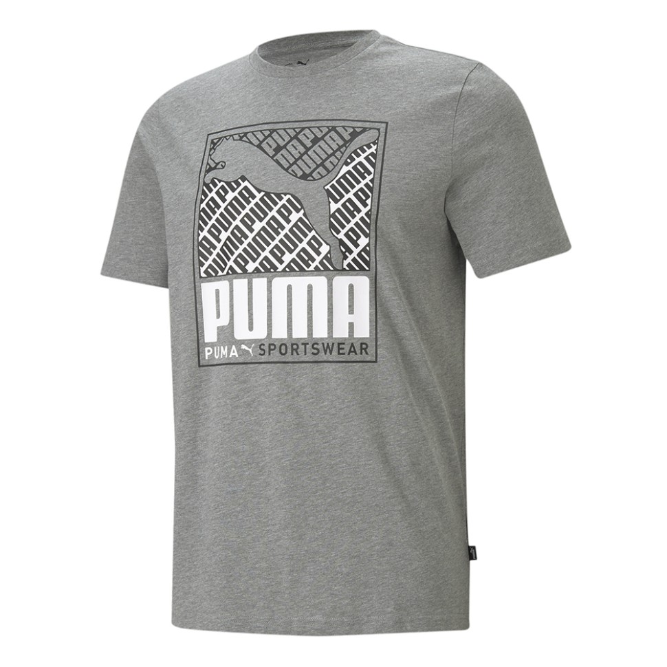 Футболка мужская Puma Cat Box Tee серая 58776603 — Sport City Футболка мужская Puma Cat Box Tee серая 58776603
