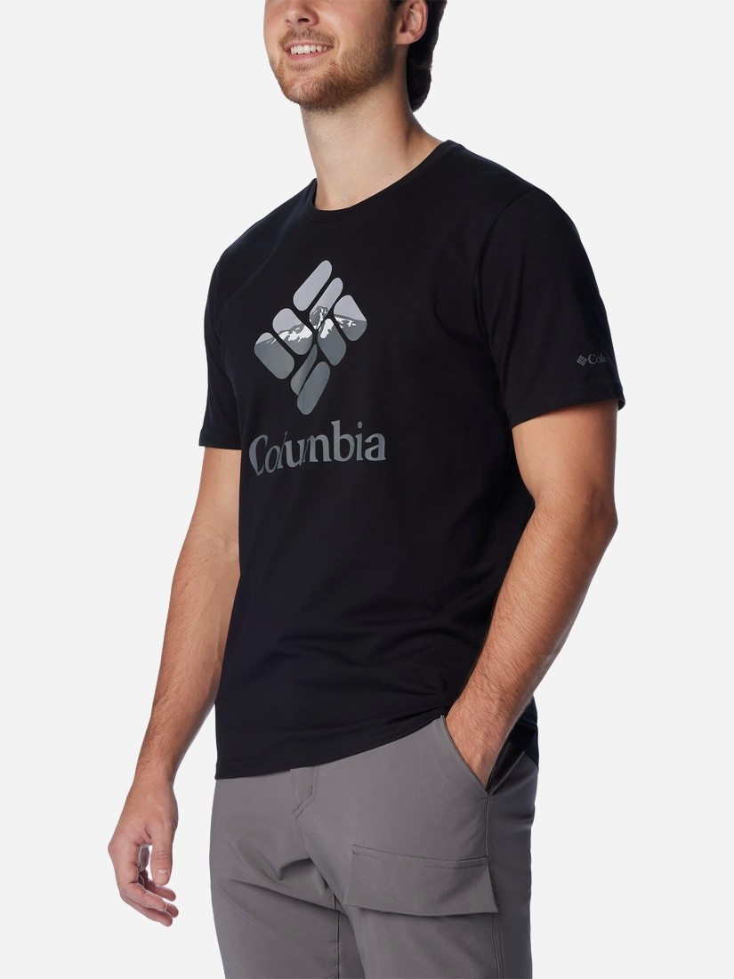 Футболка чоловіча Columbia Rapid Ridge™ Graphic Tee чорна 1888811-006 — фото 2