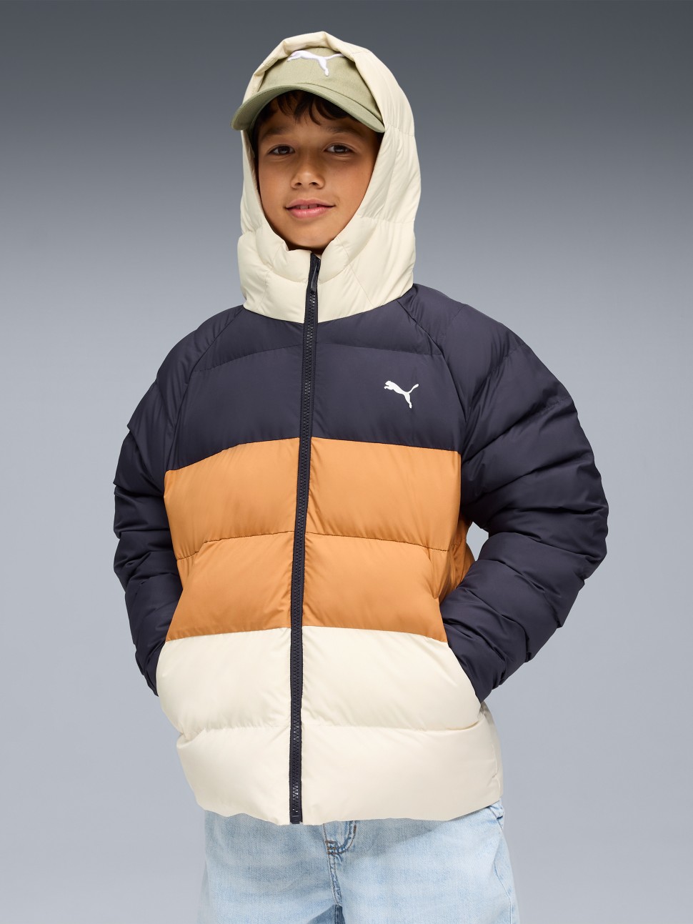 Куртка дитяча Puma Synthetic Hooded Puffer Jckt темно-синя 68840416 — фото 2