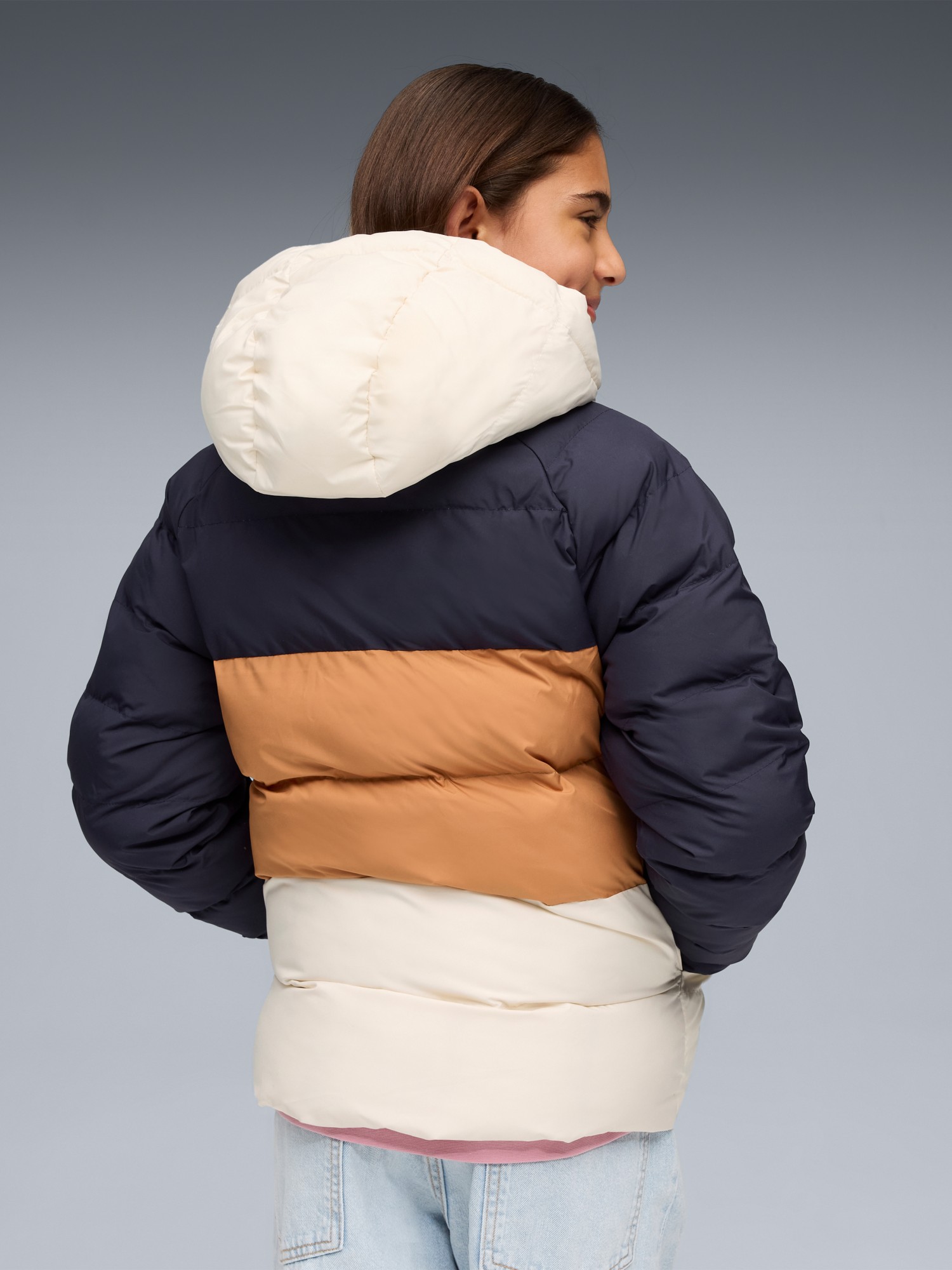 Куртка детская Puma Synthetic Hooded Puffer Jckt темно-синяя 68840416 изображение 5