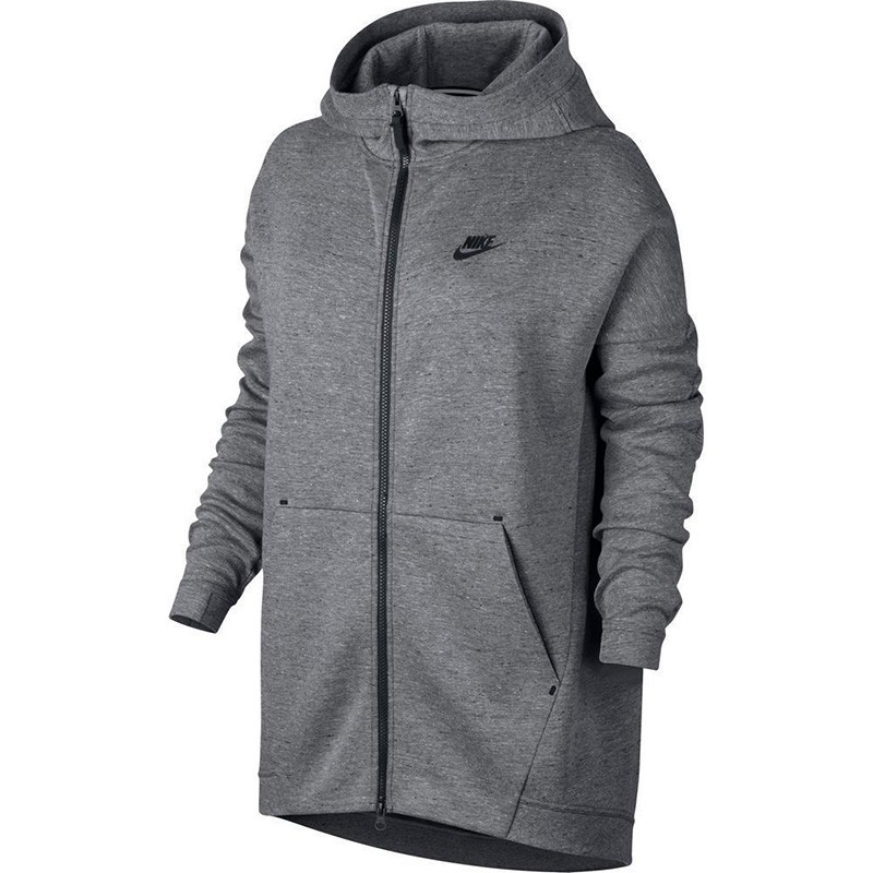 Толстовка женская Nike W NSW TCH FLC CAPE FZ KNT серая 811710-063 — Sport City Толстовка женская Nike W NSW TCH FLC CAPE FZ KNT серая 811710-063