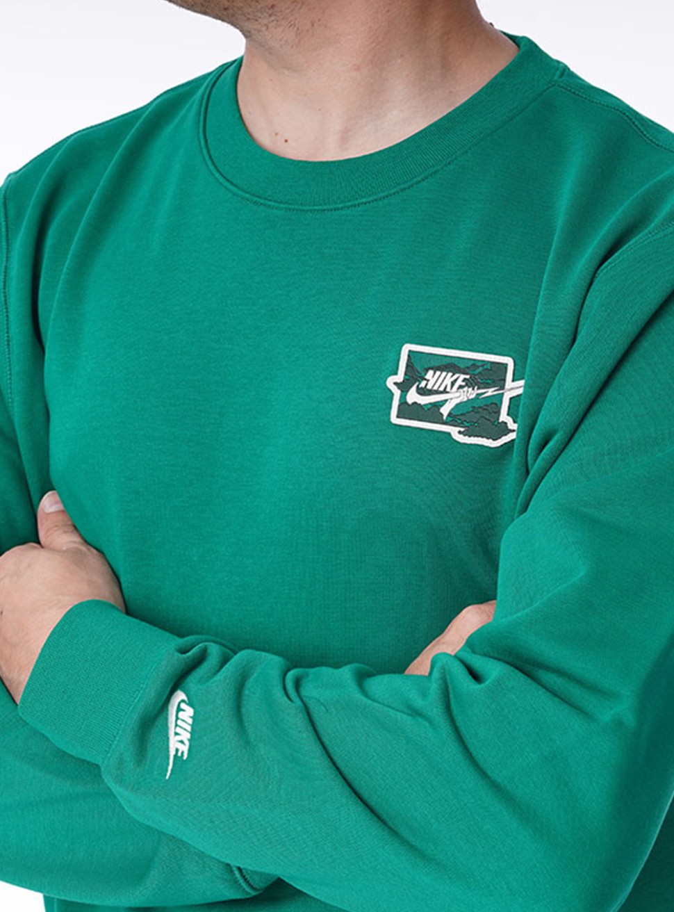 Толстовка мужская Nike M NK CLUB FT CREW BOLT зеленая FZ0764-365 — фото 4 — Sport City Толстовка мужская Nike M NK CLUB FT CREW BOLT зеленая FZ0764-365 — фото 4