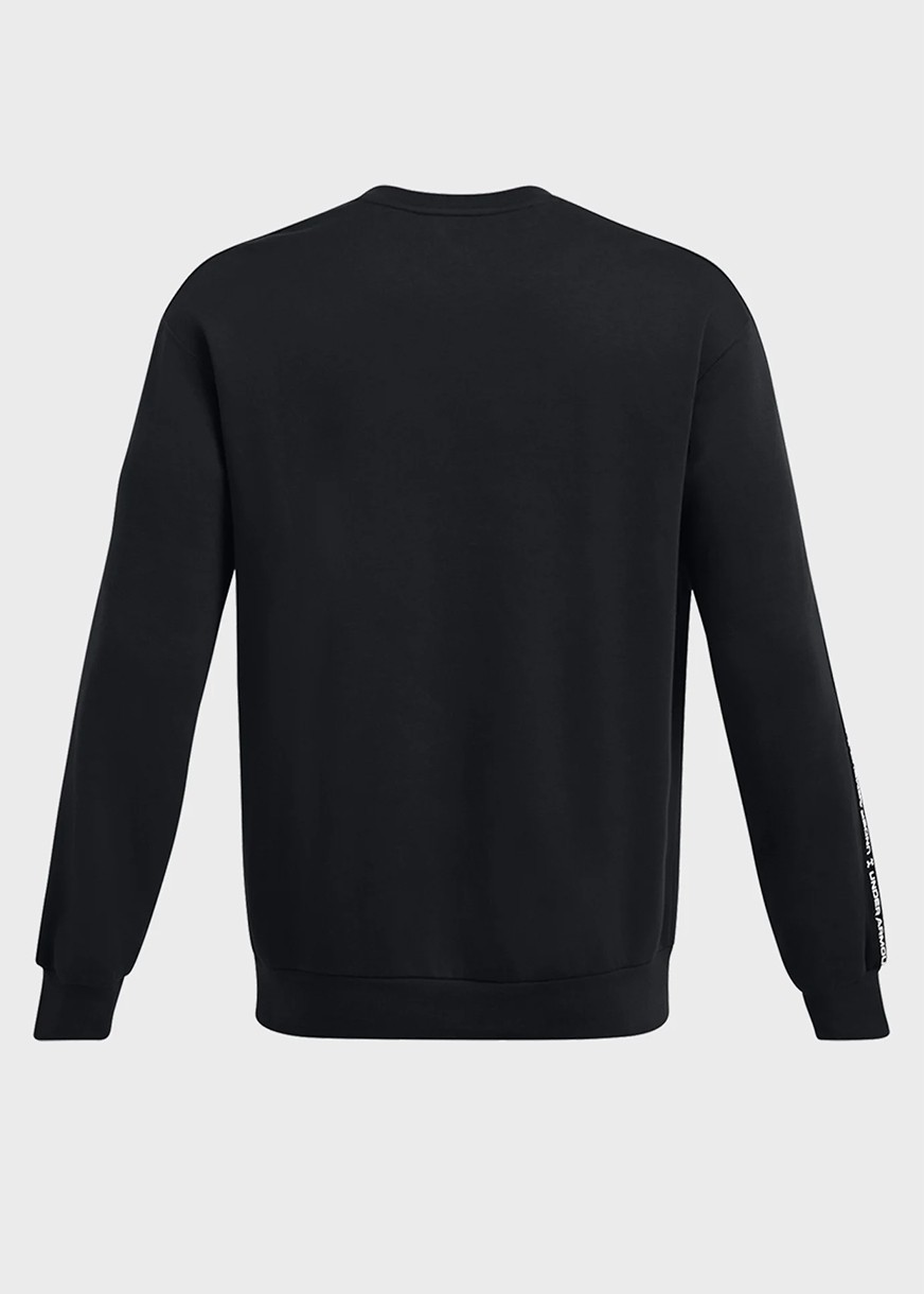 Толстовка чоловіча Under Armour UA Icon Fleece Crew Taping чорна 1389357-001 изображение 6