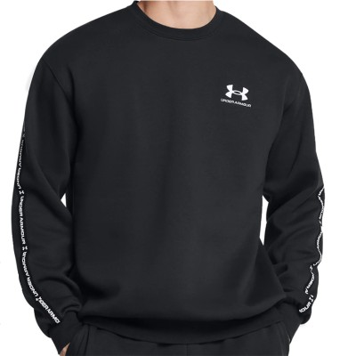 Толстовка мужская Under Armour UA Icon Fleece Crew Taping черная 1389357-001