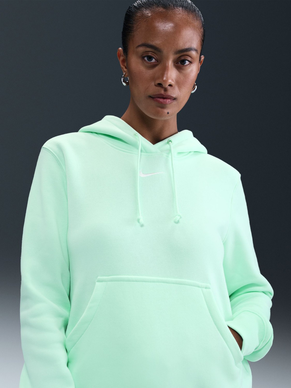 Толстовка женская Nike W NSW PHNX FLC STD PO HOODIE мятная HF6839-353 изображение 5