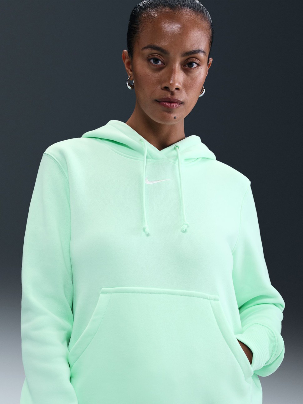 Толстовка жіноча Nike W NSW PHNX FLC STD PO HOODIE м'ятна HF6839-353 — фото 5