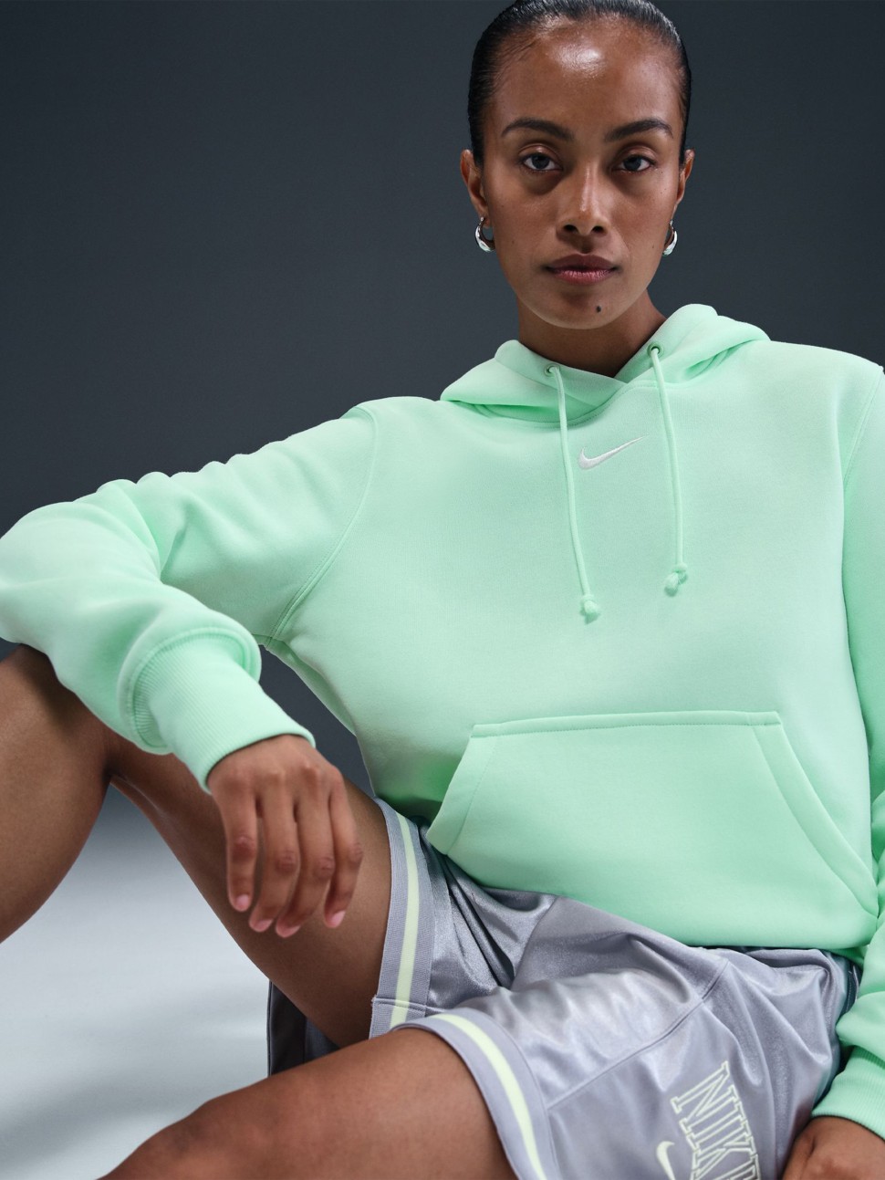 Толстовка жіноча Nike W NSW PHNX FLC STD PO HOODIE м'ятна HF6839-353 — фото 7