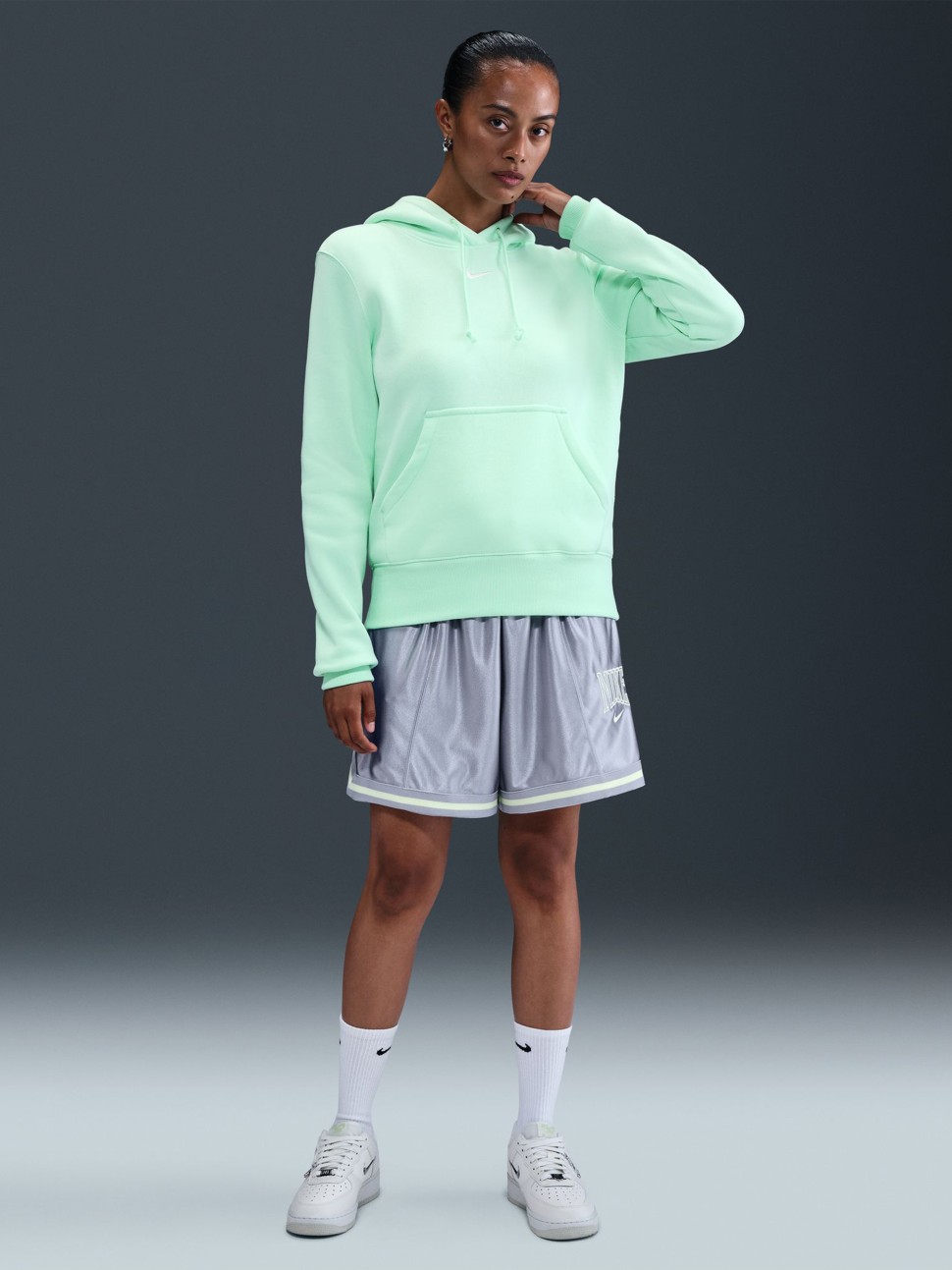 Толстовка жіноча Nike W NSW PHNX FLC STD PO HOODIE м'ятна HF6839-353 — фото 8