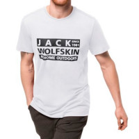 Футболка мужская Jack Wolfskin Brand T M белая 1807441-5018 изображение 1