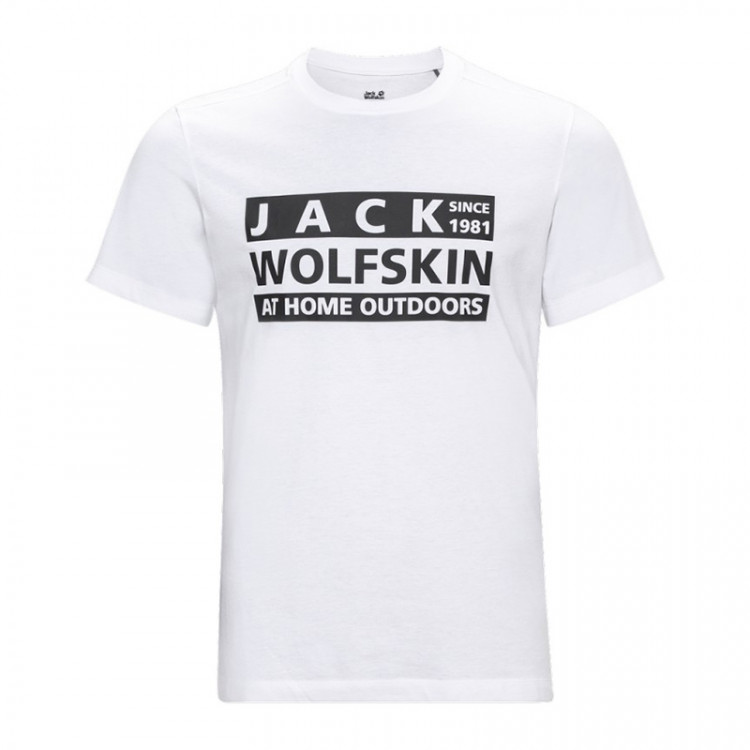 Футболка мужская Jack Wolfskin Brand T M белая 1807441-5018 изображение 3
