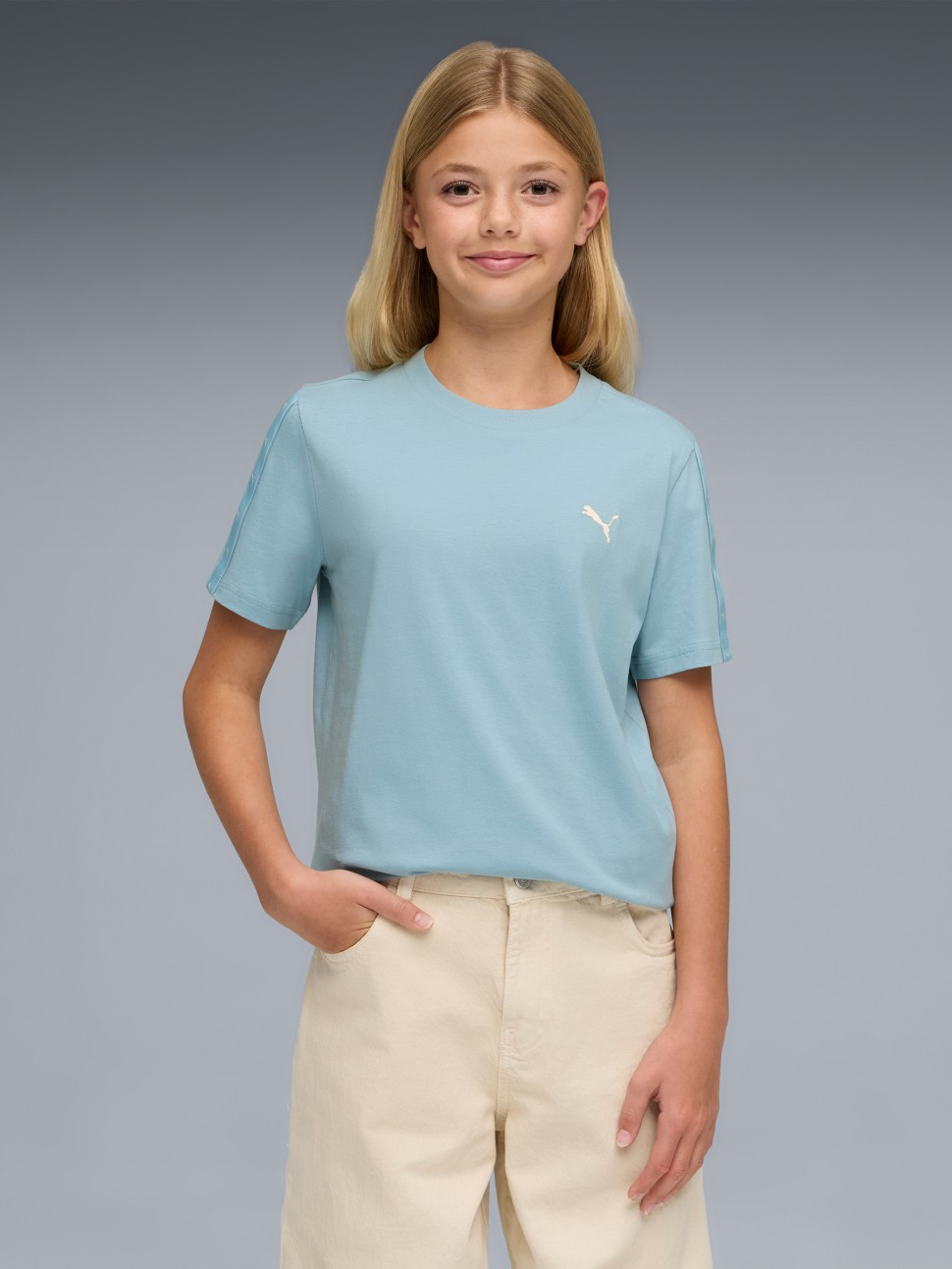 Футболка дитяча Puma ESS TAPE Tee G блакитна 68849047 — фото 2