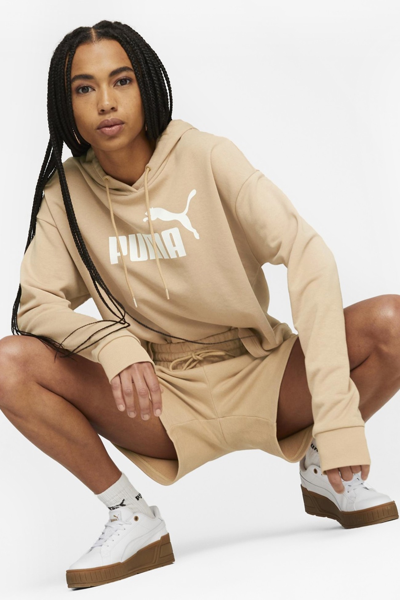 Шорти жіночі Puma ESS High Waist Shorts бежеві 84833989 изображение 3