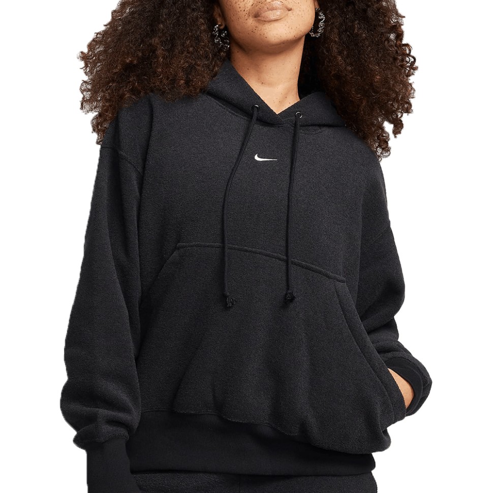Толстовка жіноча Nike W NSW PHNX PLSH OS HDY чорна FN3625-010 — фото 1