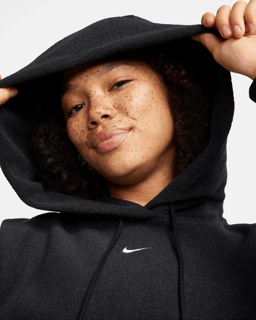 Толстовка жіноча Nike W NSW PHNX PLSH OS HDY чорна FN3625-010 — фото 4