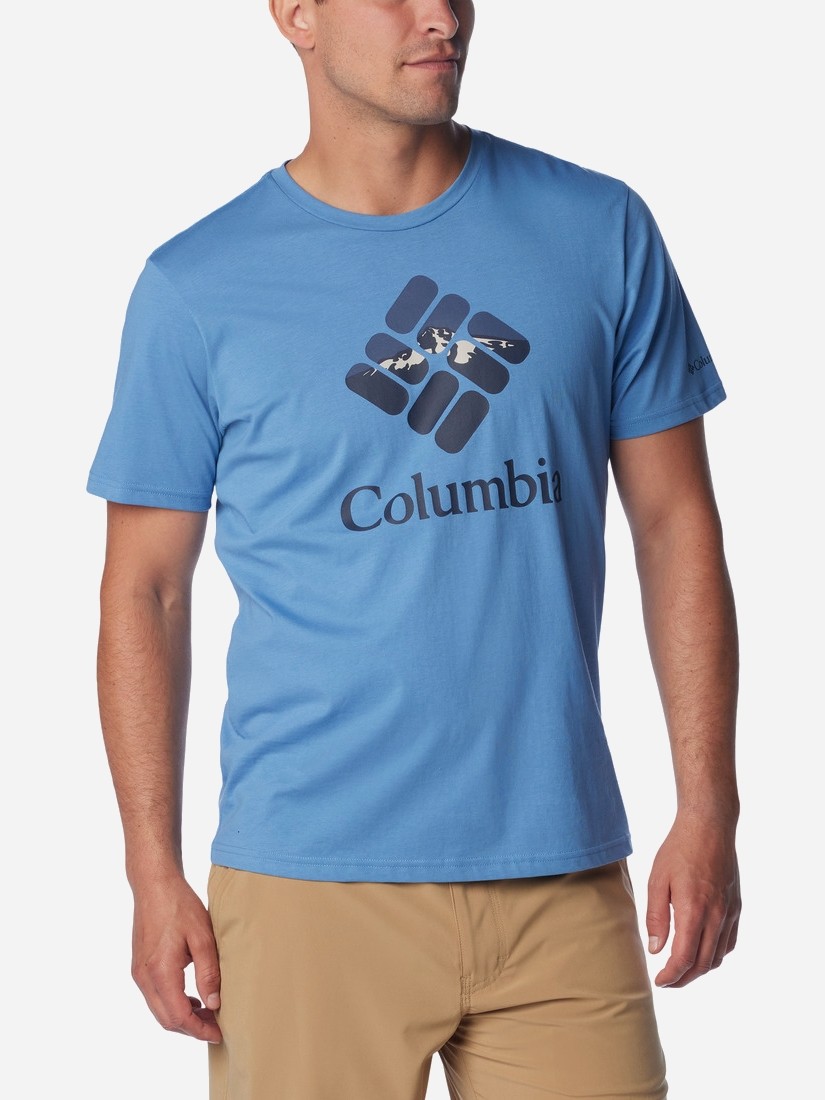 Футболка мужская Columbia Rapid Ridge™ Graphic Tee голубая 1888811-477 изображение 2
