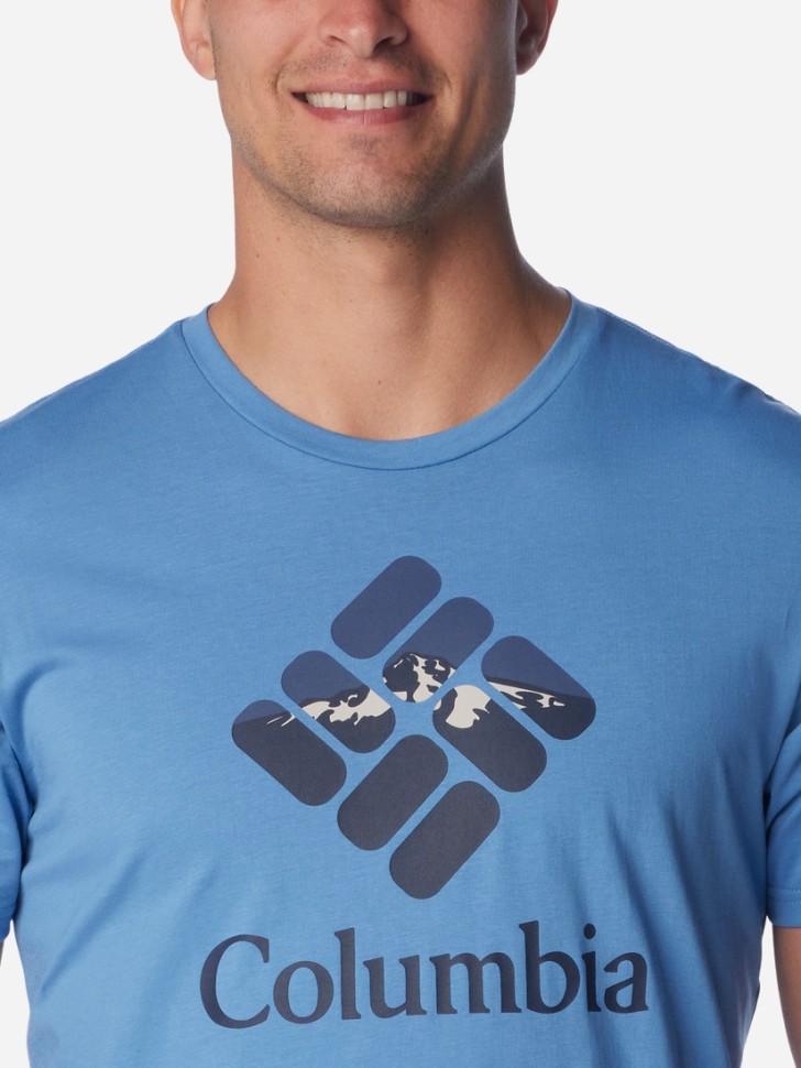 Футболка мужская Columbia Rapid Ridge™ Graphic Tee голубая 1888811-477 изображение 4