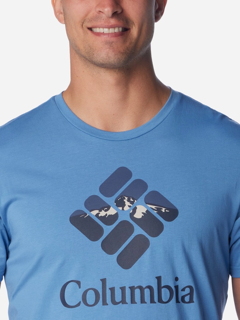 Футболка чоловіча Columbia Rapid Ridge™ Graphic Tee блакитна 1888811-477 — фото 4
