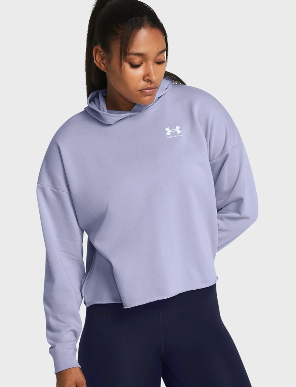 Толстовка жіноча Under Armour UA Rival Terry OS Hoodie блакитна 1382736-539 — фото 2