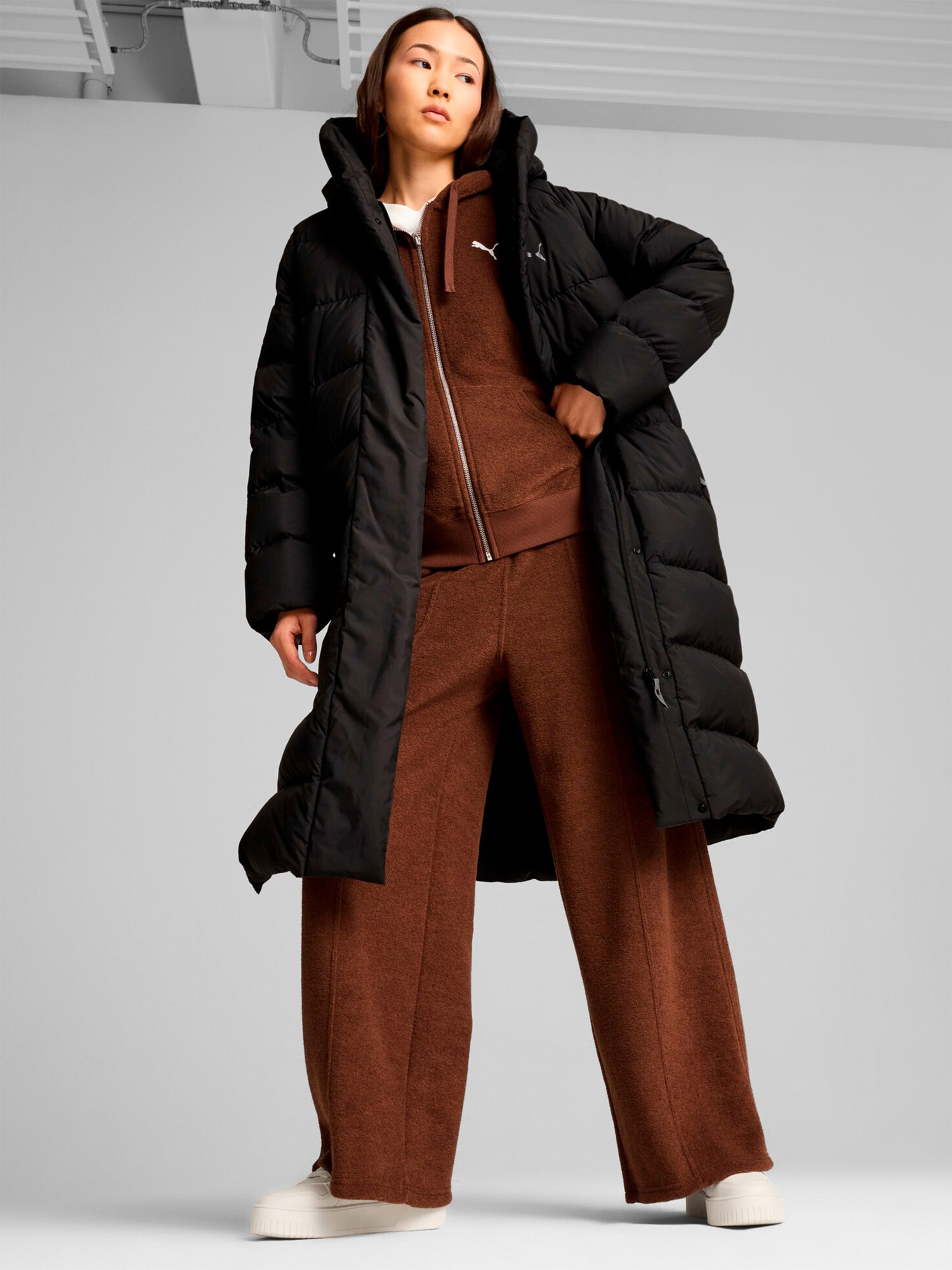 Куртка женская Puma Long down Coat черная 62649301 изображение 4