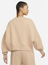 Толстовка женская Nike W NSW PHNX FLC CREW бежевая DQ5761-200 изображение 3