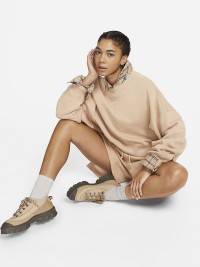 Толстовка женская Nike W NSW PHNX FLC CREW бежевая DQ5761-200 изображение 6