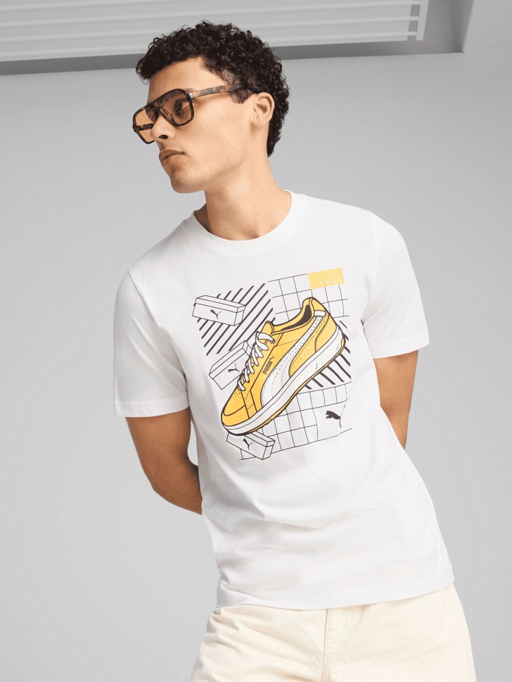 Футболка мужская Puma GRAPHICS Sneaker Tee белая 68483002 изображение 2